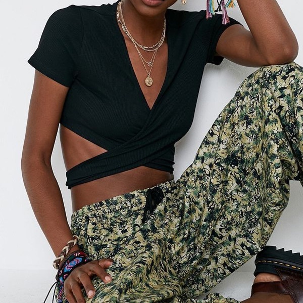 Urban Outfitters Ballet Wrap Crop Top